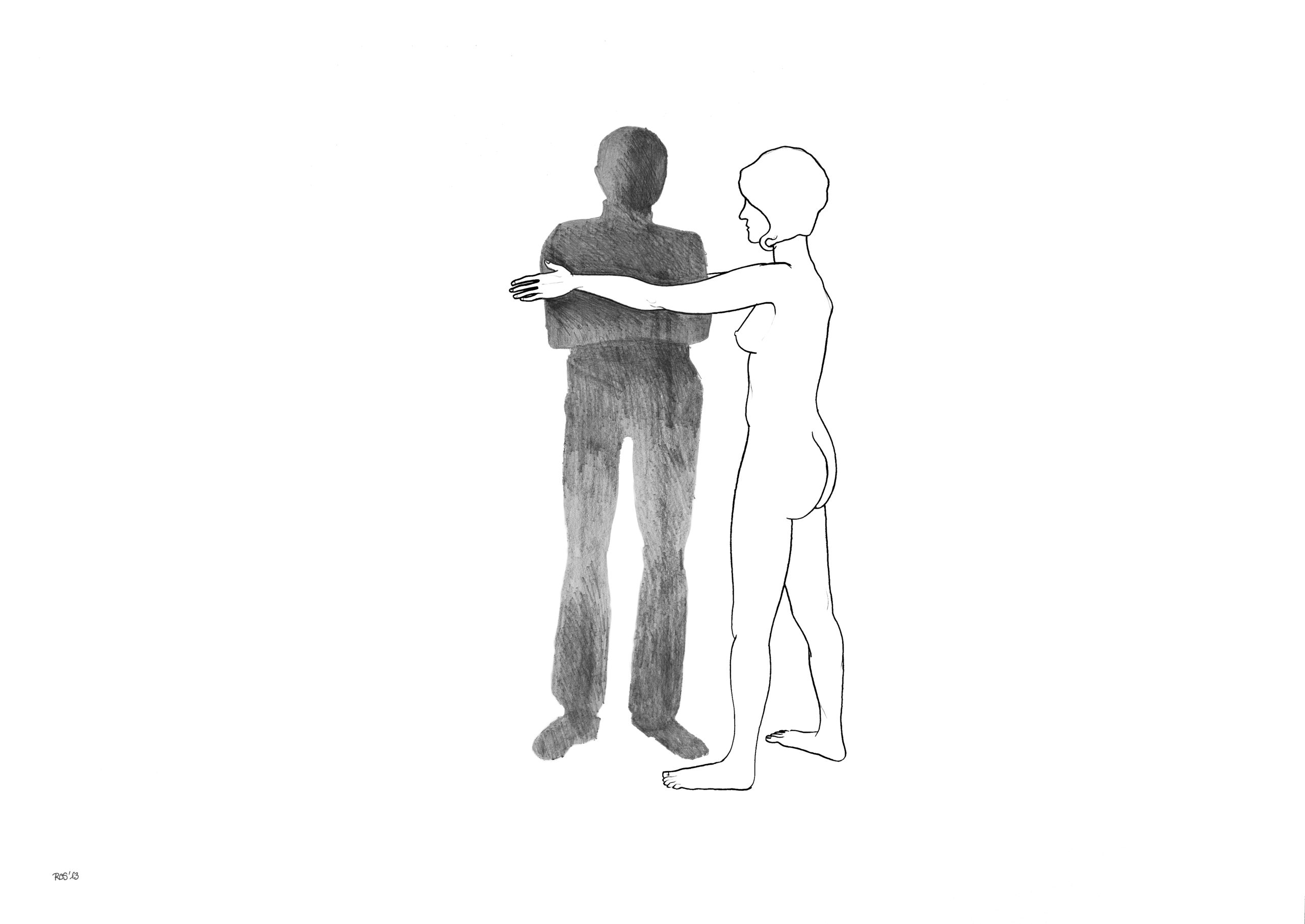 El abrazo Dibujo original